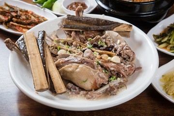 hanbang ori baeksuk. Boiled Duck with Rice and Medicinal Herbs