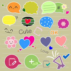 Set of cute thought bubbles