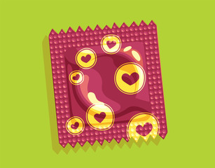 Hearts condom package - Similar to the brazilian free distribution ones