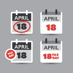 Set of USA Tax Day Due Date Web Banners - Calendar Design Templates Year 2023