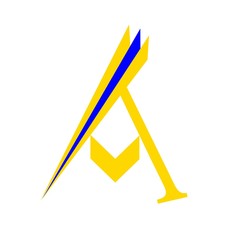 initial letter A yellow color logo vector