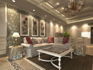 3d rendering of home interior.