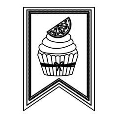 emblem muffin cupcakes icon design, vector illustration