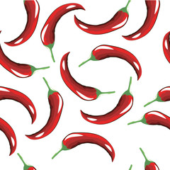 Seamless pattern of hot red pepper