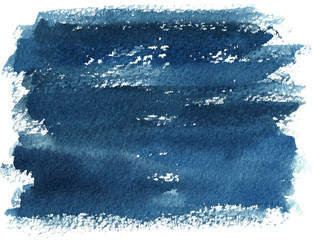 Blue watercolor brush stroke