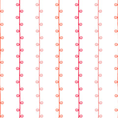 Seamless vector spring pattern. Red orange and pink vertical twigs on white background. Hand drawn abstract branch illustration