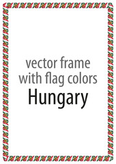Frame and border of ribbon with the colors of the Hungary flag