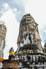 Wat Mahathat places of worship. The temple is in Ratchaburi province Thailand.