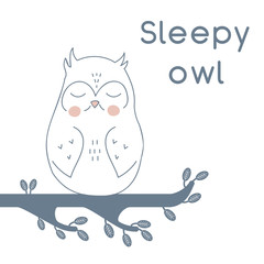 Sleepy Owl Illustration