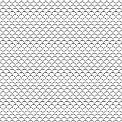 Fototapeta premium Geometric line monochrome abstract seamless pattern with waves