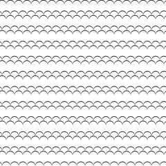 Fototapeta premium Geometric line monochrome abstract seamless pattern with waves