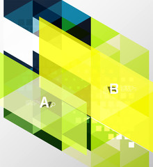 Color transparent trianlge tiles with infographic elements