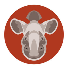 tapir head vector illustration style Flat