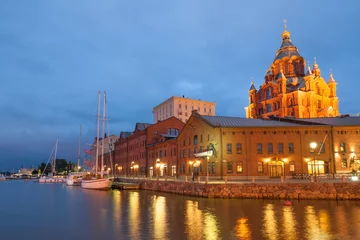 Muurstickers Uspenski cathedral of Finnish Orthodox church by Helsinki harbor in June, Finland   © Natalia Bratslavsky