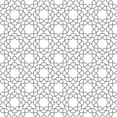 Seamless geometric pattern for your designs and backgrpounds. Modern ornament with repeating elements. Black and white pattern