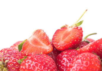 Fresh ripe strawberry on white background