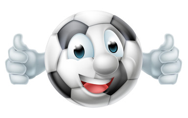 Obraz na płótnie Canvas Cartoon Soccer Ball Man Character