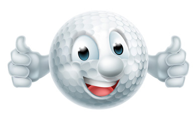 Obraz na płótnie Canvas Cartoon Golf Ball Mascot