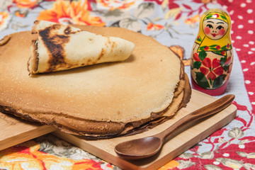 Buttercakes traditional for Russian pancake week