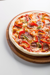 Pizza on white background