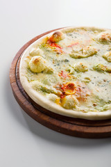Pizza on white background