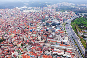 Obraz premium Istanbul aerial view. Panorama of modern part of the city.