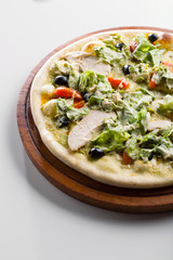Pizza on white background