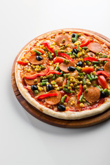 Pizza on white background