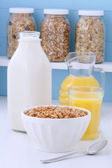 Delicious organic muesli cereal