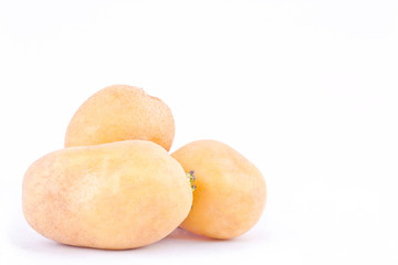  potatoes tubers on white background healthy potato Vegetable food isolated
