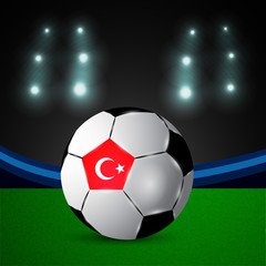 Fototapeta premium Illustration of Turkey flag participating in soccer tournament