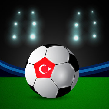 Illustration of Turkey flag participating in soccer tournament