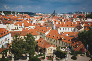 Fototapeta na wymiar Old tiled roofs. Prague. Czech republic