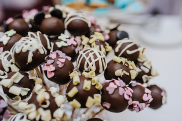 Chocolate candy balls cookies