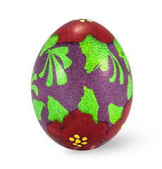 Hand painted easter egg isolated in white background with clipping path