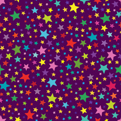 Fototapeta na wymiar Seamless simple pattern with colorful stars. Seamless pattern