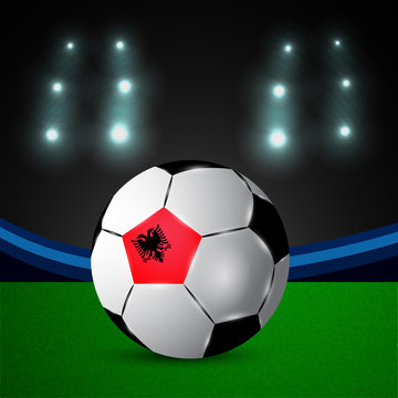 Illustration of Albania flag participating in soccer tournament