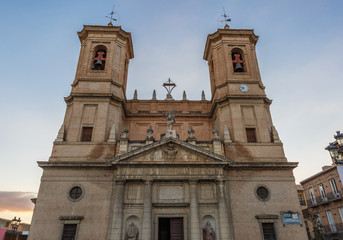 Obraz premium Front view of a beautiful church of the population of Santa Fe, Spain