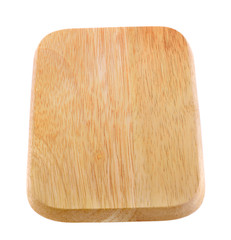 Squard wooden cutting board isolated on white background