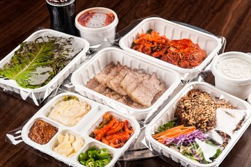 bossam takeout. Napa Wraps with Pork 