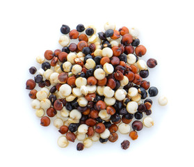 Quinoa seeds on white background