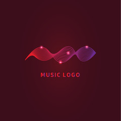 Colorful ui ux music equalizer sound waves. Audio electronic bar. Music waves logo. Dj vector illustration. Bright shiny light audio signal.