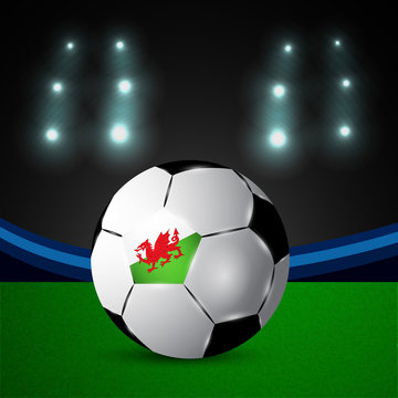 Illustration of Wales flag participating in soccer tournament