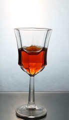 wine splashing in a glass