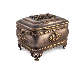 Antique bronze casket