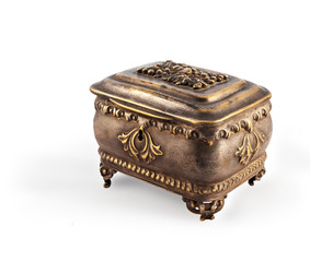 Antique bronze casket