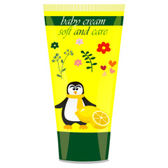 Baby cream tube with kids design
