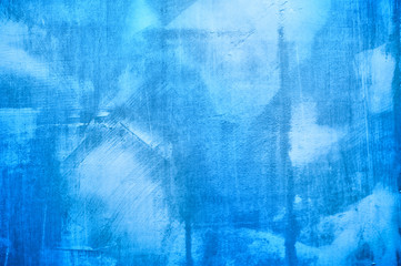 Blue texture of plaster on the wall for the background