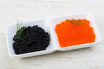 Black and red caviar