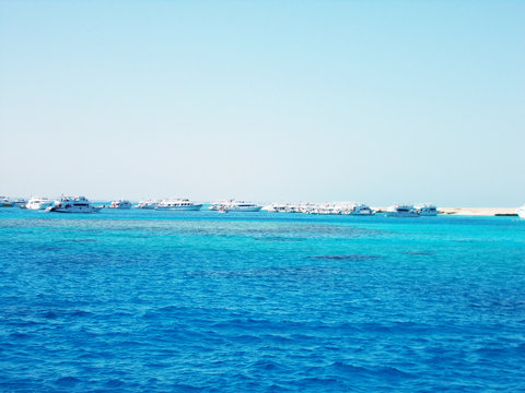 Yachts in the sea